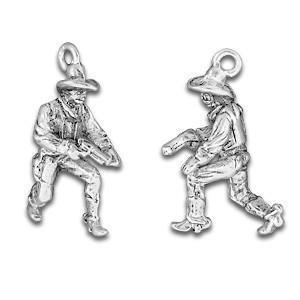Cowboy with Gun Silver Charm-Watchus