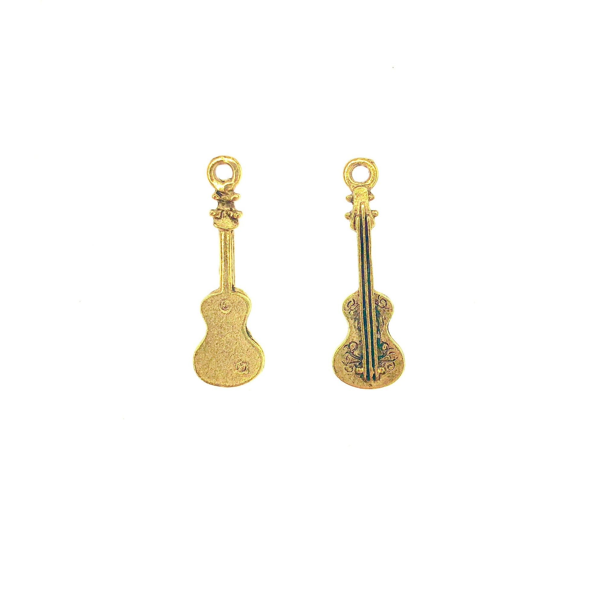 Guitar, 18 Karat Gold Plated, 6 Charms per pack
