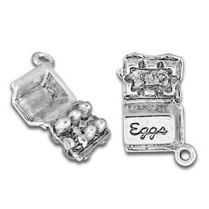 Silver Egg Carton Charm