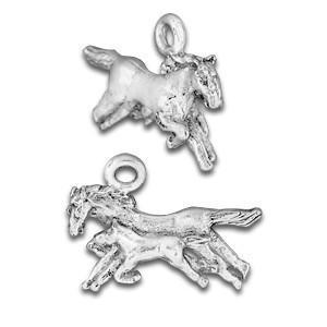 Silver Horse with Baby Colt Charm