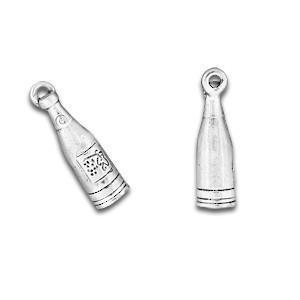 Silver Wine Bottle Silver Charm