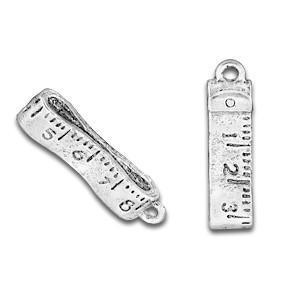 Tape Measurer Silver Charm