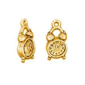 Alarm Clock Gold Plated Charms - C282G-Watchus