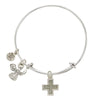 Angel Cross Charm Bangle Bracelet-Watchus