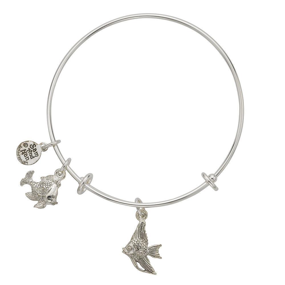 Angel Fish Charm Bangle Bracelet-Watchus