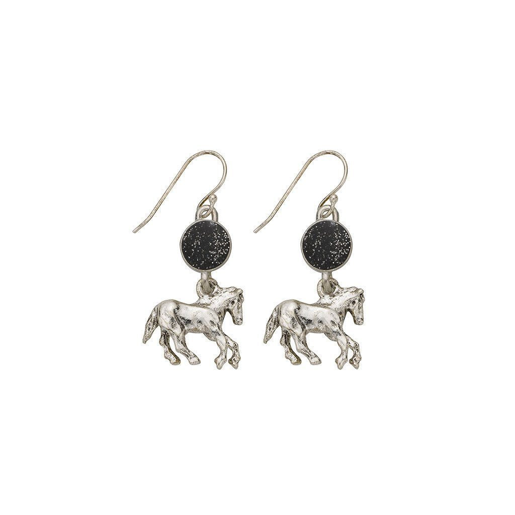 Black Horse Earrings