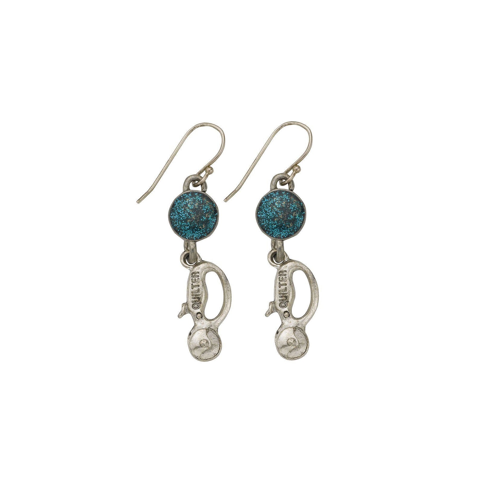 Blue Quilt Cutter Earrings-Watchus
