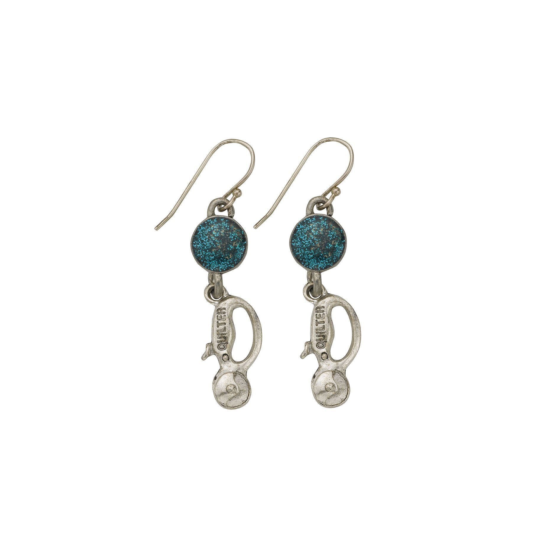 Blue Quilt Cutter Earrings-Watchus