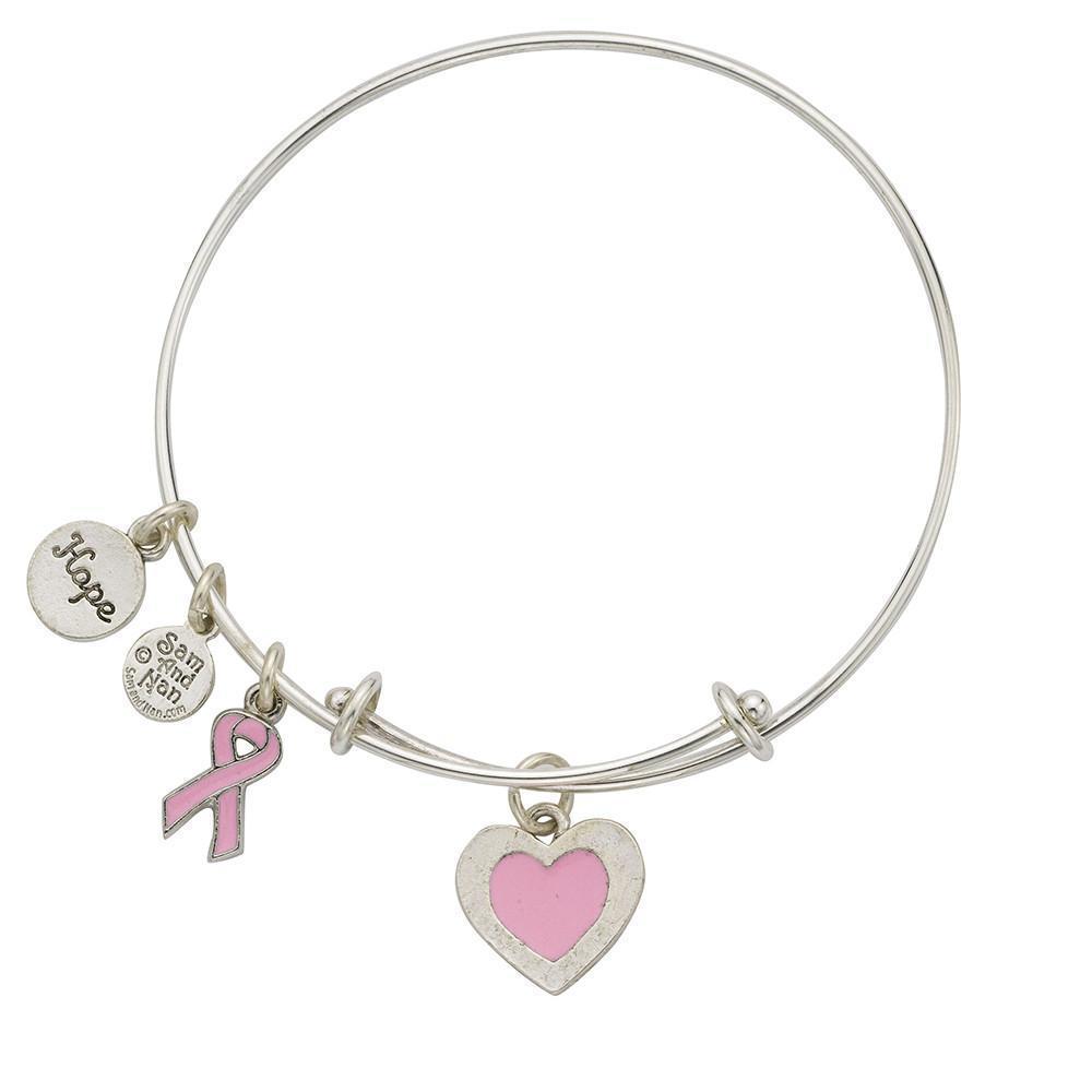 Breast Cancer Pink Bangle Bracelet