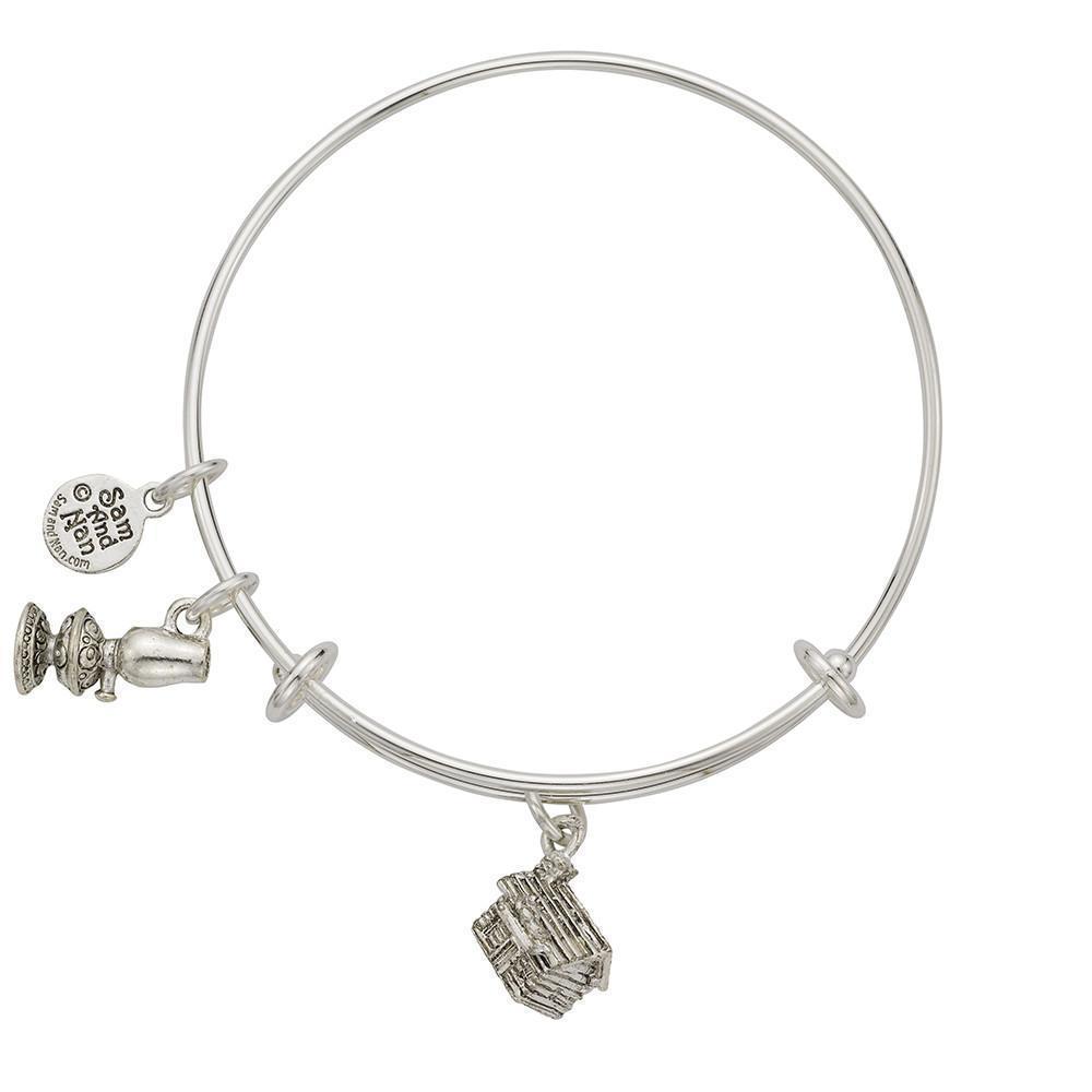Cabin Oil Lamp Charm Bangle Bracelet-Watchus