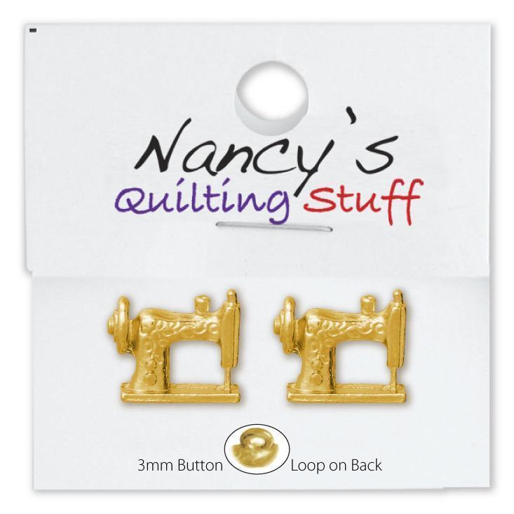 Carded Gold Plated Sewing Machine Buttons - 2 Pack-Watchus