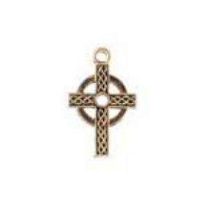 Celtic Round Cross Plated Gold