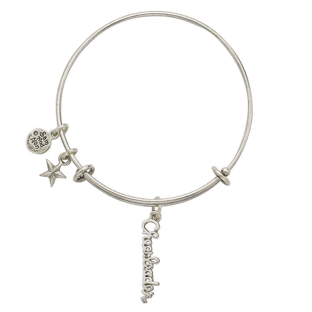 Cheerleader Star Charm Bangle Bracelet-Watchus