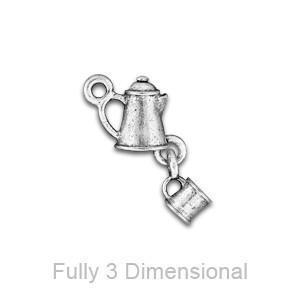 Coffee and Cup Dbl Charm-Watchus