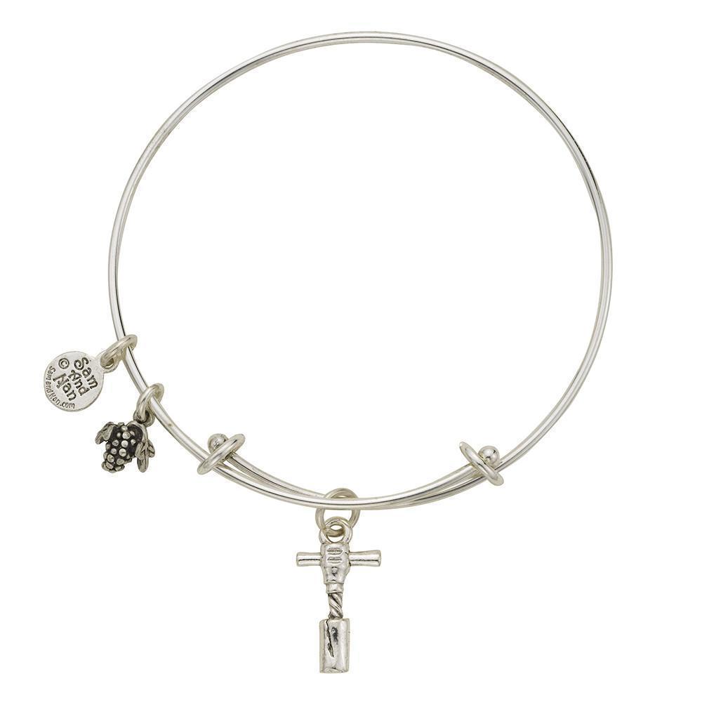 Cork Screw Grape Charm Bangle Bracelet-Watchus