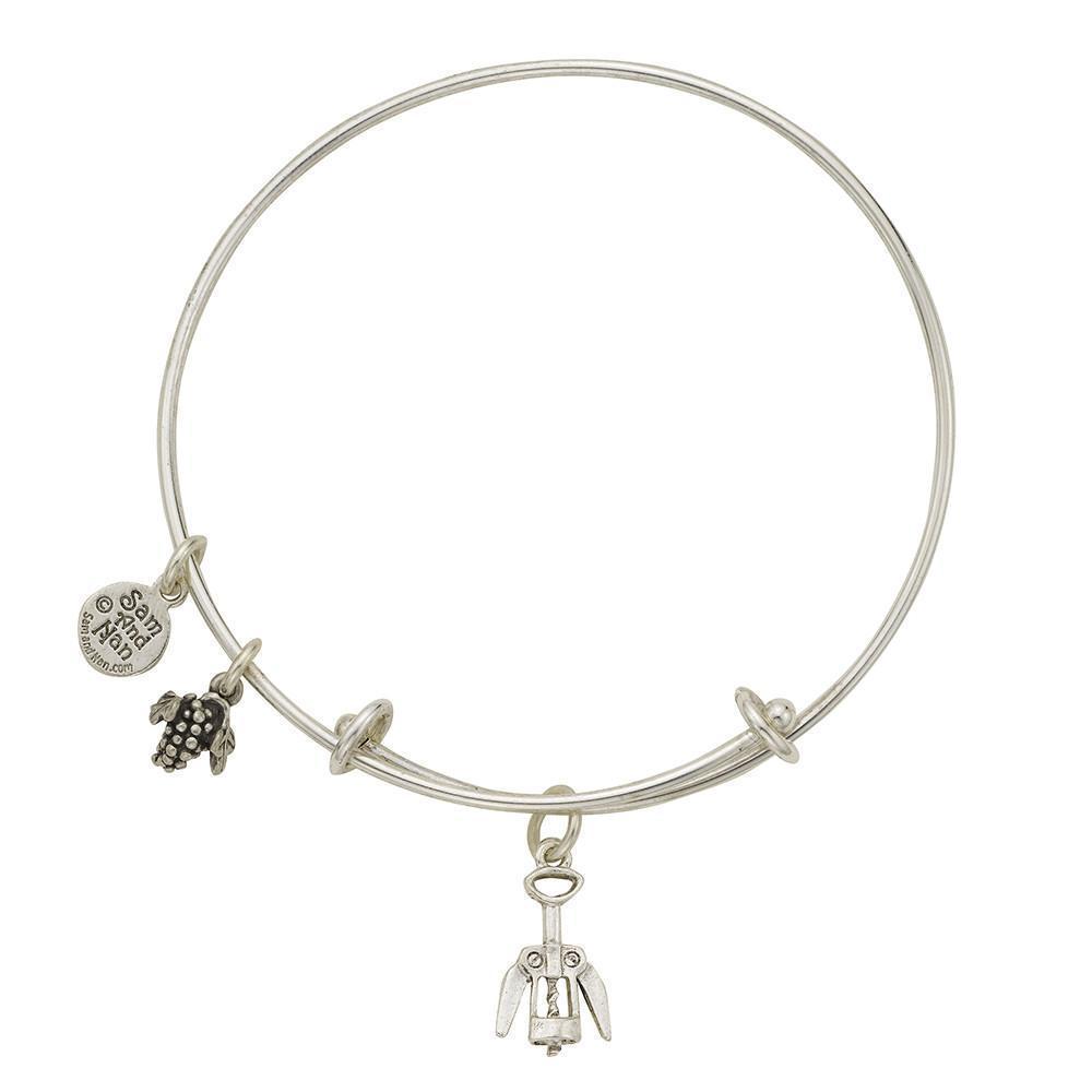 Corkscrew Charm Bangle Bracelet-Watchus