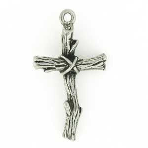 Cross Wooden 3D Silver Pendant-Watchus