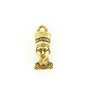 Egyptian Queen Nefertiti Plated Gold Charms