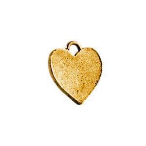 Flat Heart Plated Gold Charm