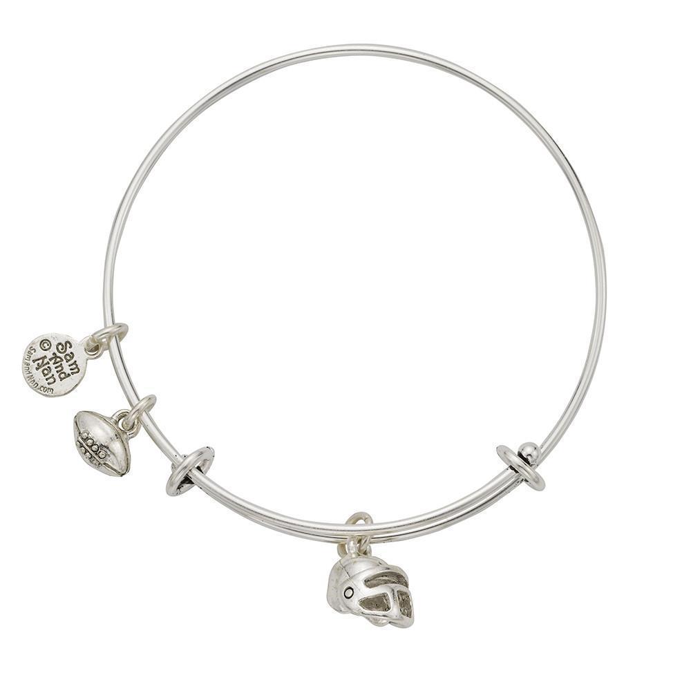 Football Helmet Charm Bangle Bracelet-Watchus