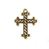 Gold Finish Braided Cross Pendant Charm-Watchus