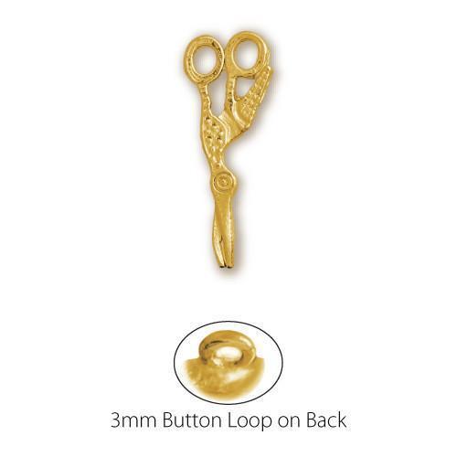 Gold Plated Stork Scissors Button-Watchus