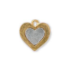 Gold Silver Heart Charm