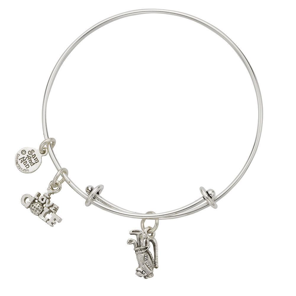 Golf Bag Charm Bangle Bracelet-Watchus