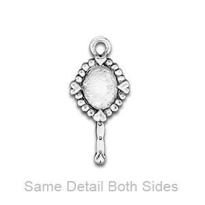 Hand Mirror Pewter Charm