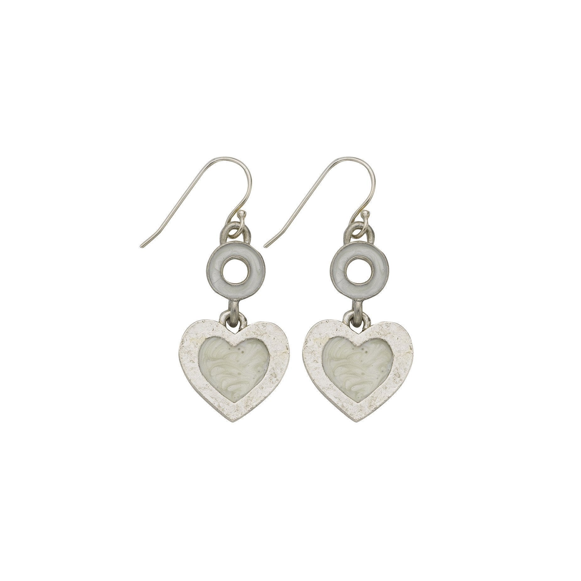 Heart White Earrings