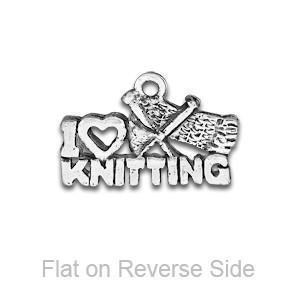 "I Love Knitting" Word Pewter Charm-Watchus
