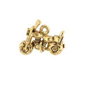 Motorcycle Chopper Plated Gold Charms