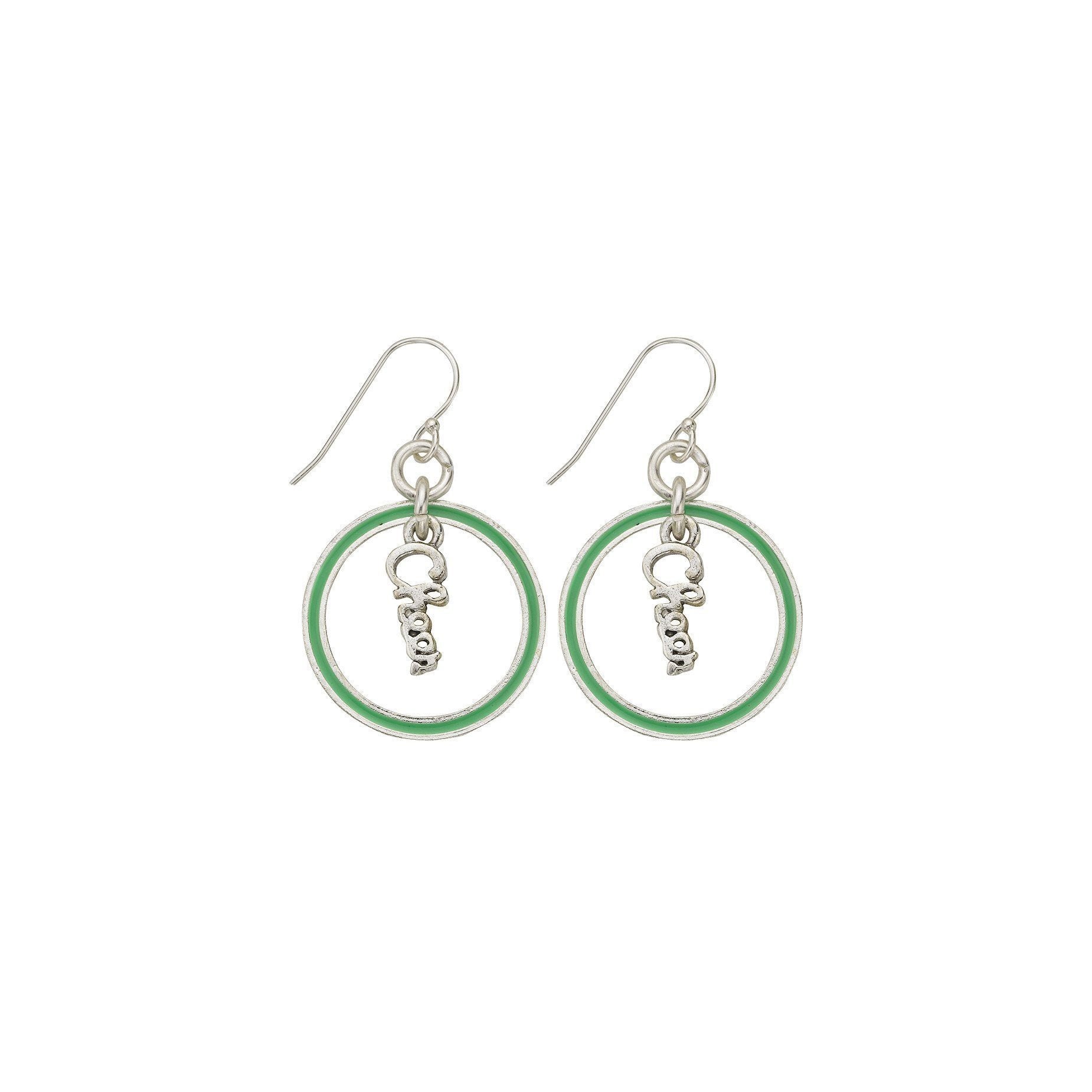 Neon Green Cheer Hoop Earring-Watchus