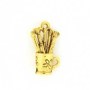 Paint Brushes Gold Plated charms - C169G