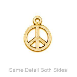 Peace Symbol Gold Plated Charms - C138G-Watchus