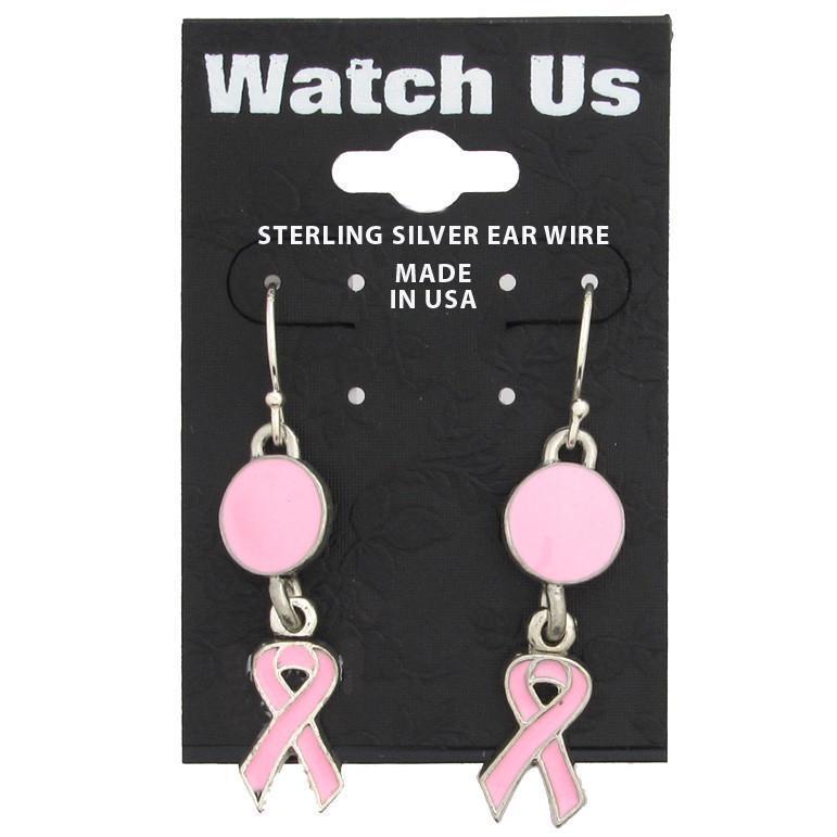Pink Ribbon Earrings-Watchus