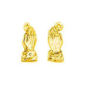 Praying Hands Plated Gold Charms - C071G