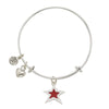 Red Star Puff Heart Bangle Bracelet-Watchus