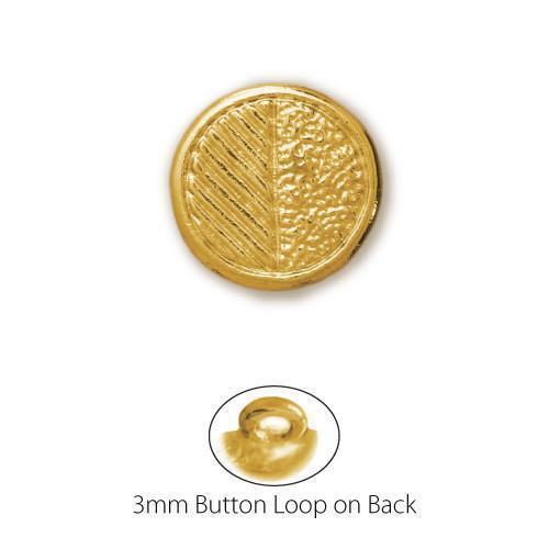 Round Gold Art Deco Button
