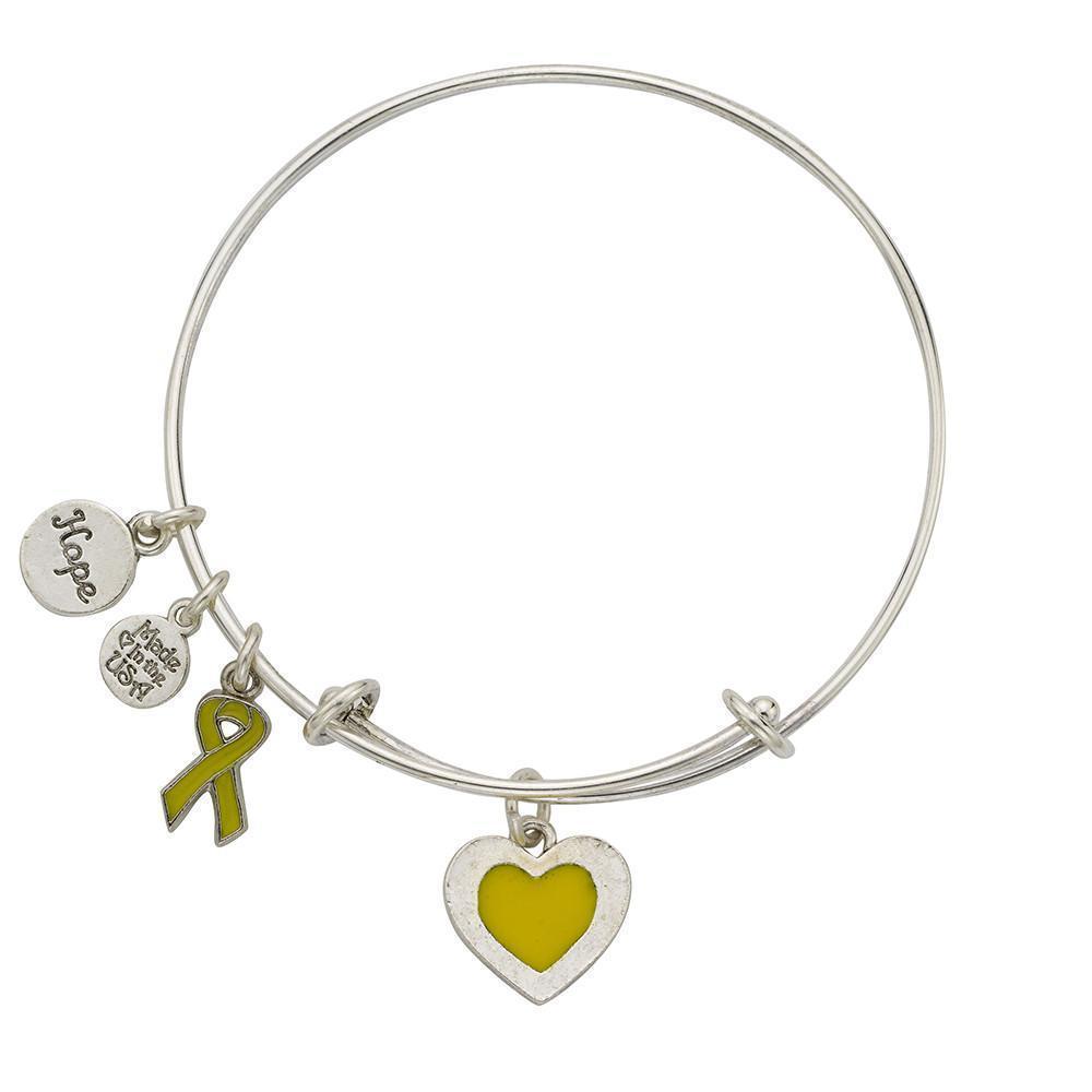 Sarcoma Bone Bladder Cancer Bangle Bracelet Yellow