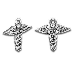Silver Caduceus Medical Charm-Watchus