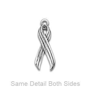 Silver Cancer Ribbon Charm