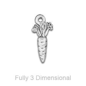 Silver Carrot Vegatable Charm