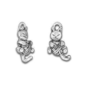 Silver Cat with Yarn Charm-Watchus