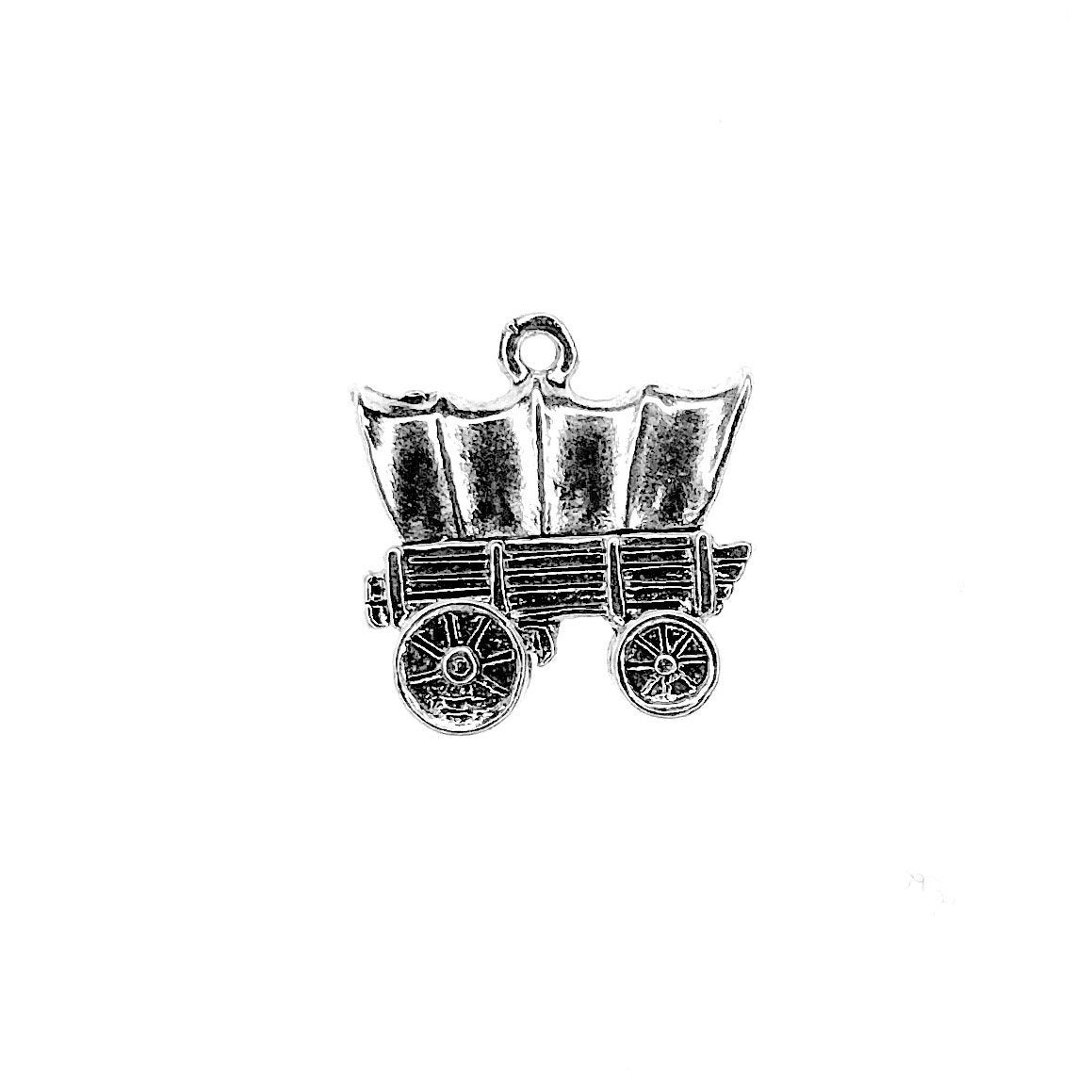 Silver Covered Wagon Charm