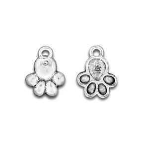 Silver Dog Paw Charm