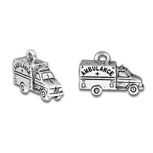 Silver EMS Ambulance Charm