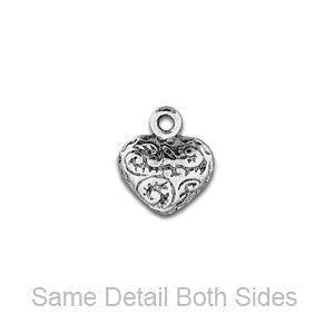 Silver Etruscan Heart Charm