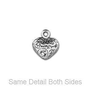 Silver Etruscan Heart Charm-Watchus