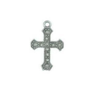 Silver Faux Marcasite Cross charm-Watchus